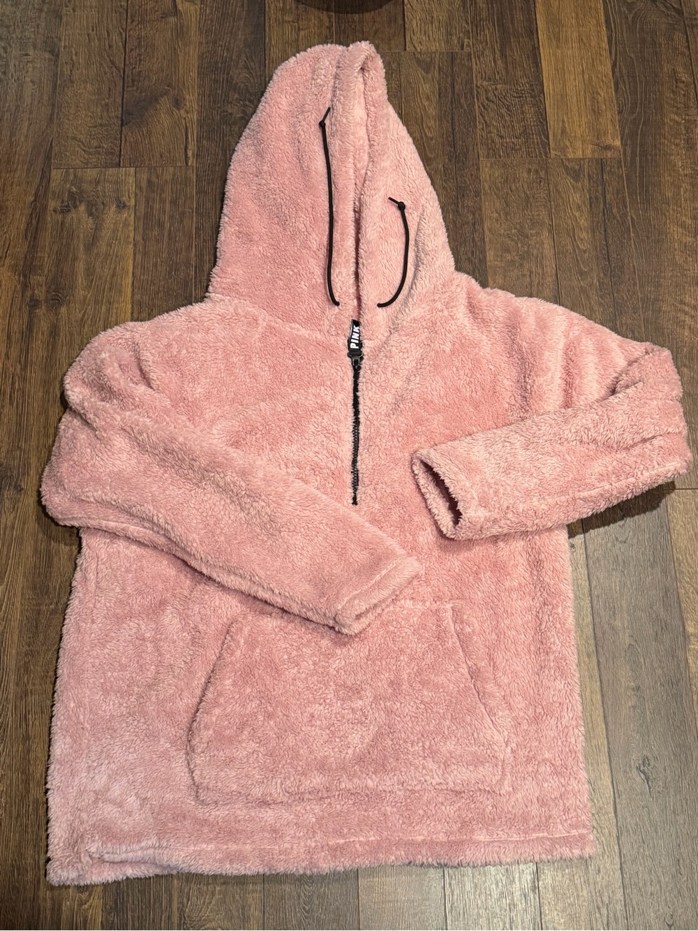 PINK Victoria's Secret Plush Half-Zip Hoodie - Dusty Rose